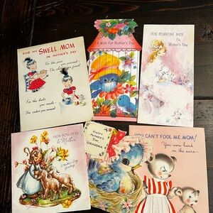 Vintage Mother's Day Cards Collection (Set of 6)